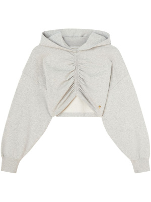 

Ruched-detail cropped hoodie, Palm Angels Ruched-detail cropped hoodie