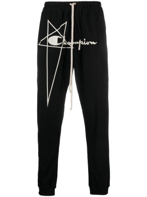 

Logo-embroidered cotton track pants, Rick Owens X Champion Logo-embroidered cotton track pants