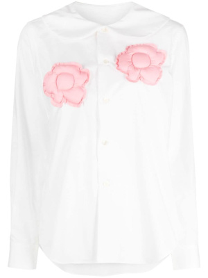 

Floral appliqué cotton shirt, Comme Des Garçons Girl Floral appliqué cotton shirt