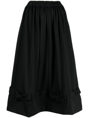 

Bow-embellished wool midi skirt, Comme Des Garçons Girl Bow-embellished wool midi skirt