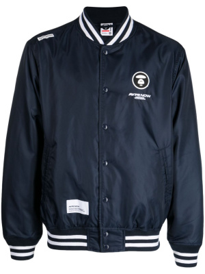 

Logo-print baseball-collar bomber jacket, A BATHING APE® Logo-print baseball-collar bomber jacket