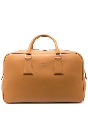 

Logo-debossed leather holdall, SANDRO Logo-debossed leather holdall