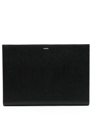 

Logo-debossed leather laptop bag, SANDRO Logo-debossed leather laptop bag