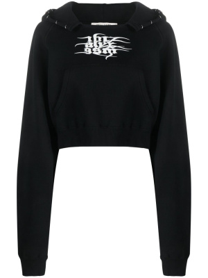 

Logo-print cropped hoodie, 1017 ALYX 9SM Logo-print cropped hoodie