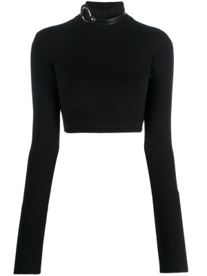 

High-neck ribbed-knit crop top, 1017 ALYX 9SM High-neck ribbed-knit crop top