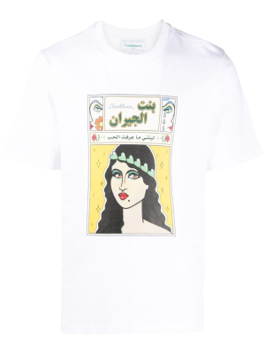 

La Femme-print organic cotton T-shirt, Casablanca La Femme-print organic cotton T-shirt