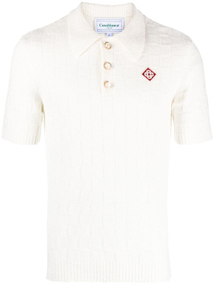 

Logo-patch bouclé polo shirt, Casablanca Logo-patch bouclé polo shirt