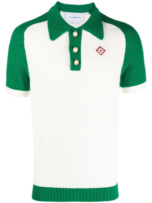 

Logo-patch bouclé polo shirt, Casablanca Logo-patch bouclé polo shirt