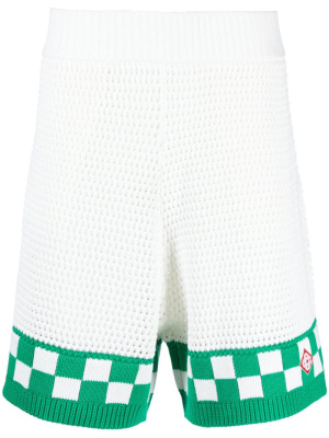 

Logo-patch crochet-knit shorts, Casablanca Logo-patch crochet-knit shorts
