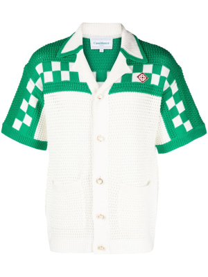 

Crochet checkerboard-knit shirt, Casablanca Crochet checkerboard-knit shirt