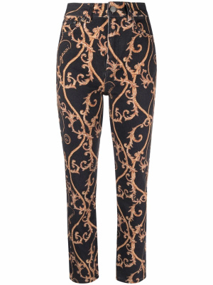 

Baroque-print jeans, GANNI Baroque-print jeans