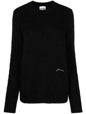 

Crew-neck alpaca wool-blend jumper, GANNI Crew-neck alpaca wool-blend jumper