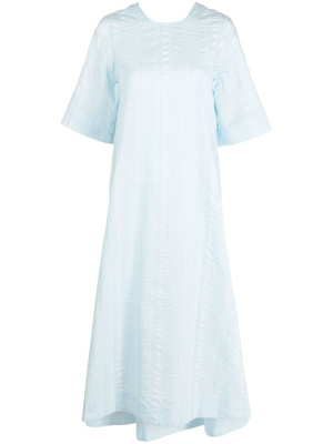 

Seersucker check midi dress, GANNI Seersucker check midi dress