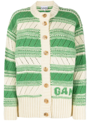 

Striped wool cardigan, GANNI Striped wool cardigan