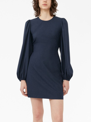 

Long-sleeved open-back minidress, GANNI Long-sleeved open-back minidress