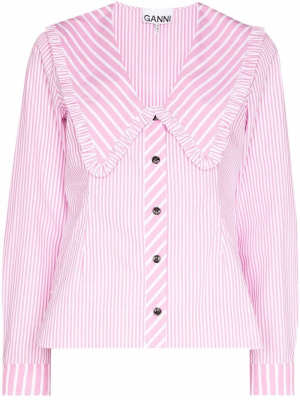 

Peter Pan-collar striped shirt, GANNI Peter Pan-collar striped shirt