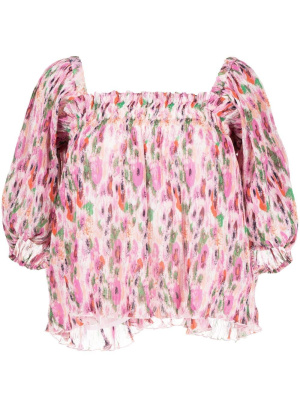 

Floral-print smock top, GANNI Floral-print smock top