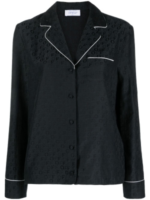

Logo-jacquard satin pyjama shirt, Off-White Logo-jacquard satin pyjama shirt