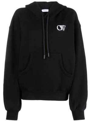 

OW logo-print cotton hoodie, Off-White OW logo-print cotton hoodie