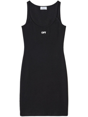 

Logo-embroidered ribbed minidress, Off-White Logo-embroidered ribbed minidress