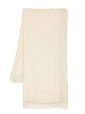 

Fringed-edge fine-knit scarf, Off-White Fringed-edge fine-knit scarf