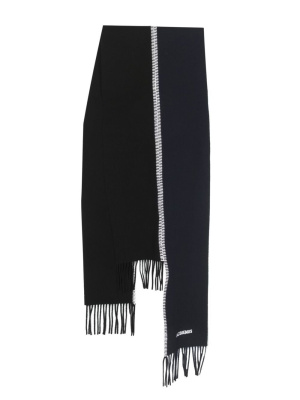 

Embroidered-logo whipstitch scarf, Jacquemus Embroidered-logo whipstitch scarf