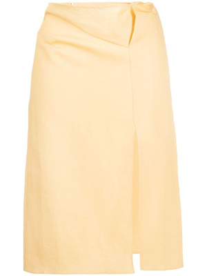 

High-waisted linen midi skirt, Jacquemus High-waisted linen midi skirt