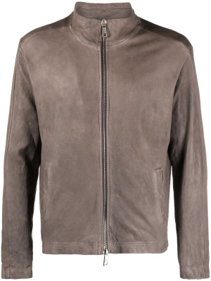 

High-neck zip-up leather jacket, Giorgio Brato High-neck zip-up leather jacket