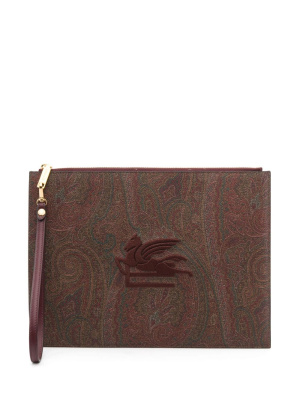 

Paisley-print canvas clutch bag, ETRO Paisley-print canvas clutch bag