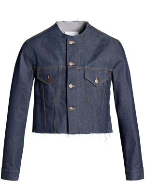 

Four-stitch logo denim jacket, Maison Margiela Four-stitch logo denim jacket