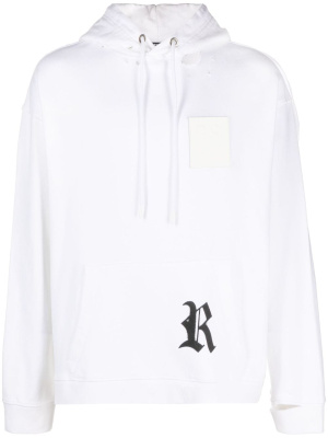 

Logo patch ripped hoodie, Raf Simons Logo patch ripped hoodie