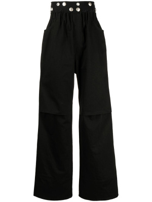 

Eyelet-detail wide-leg jeans, Raf Simons Eyelet-detail wide-leg jeans