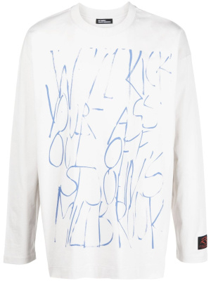 

Graphic-print long-sleeve cotton T-shirt, Raf Simons Graphic-print long-sleeve cotton T-shirt