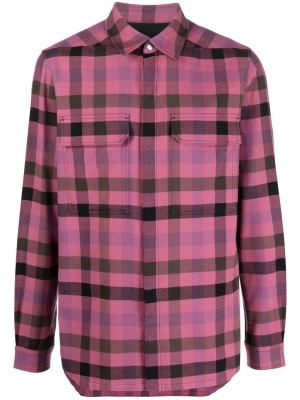 

Plaid-check long-sleeved shirt, Rick Owens Plaid-check long-sleeved shirt