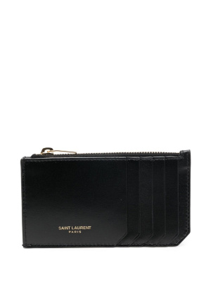 

Engraved-logo leather wallet, Saint Laurent Engraved-logo leather wallet