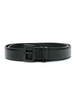 

Logo plaque belt, Saint Laurent Logo plaque belt