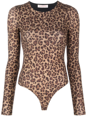 

Animalier-print jersey bodysuit, Valentino Garavani Animalier-print jersey bodysuit