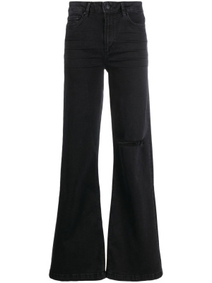 

High-rise distressed flared jeans, PAIGE High-rise distressed flared jeans
