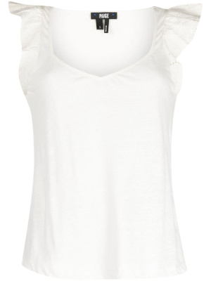 

Giulia ruffle sleeves linen blouse, PAIGE Giulia ruffle sleeves linen blouse