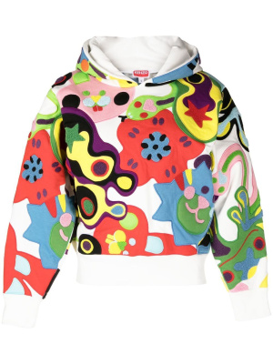 

Embroidered graphic-print hoodie, Kenzo Embroidered graphic-print hoodie