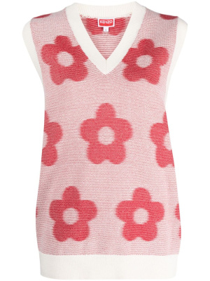 

Floral-embroidered cotton vest, Kenzo Floral-embroidered cotton vest