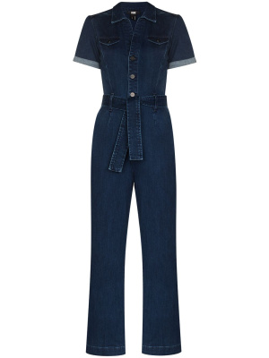 

Anessa short-sleeve denim jumpsuit, PAIGE Anessa short-sleeve denim jumpsuit