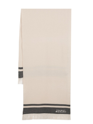 

Logo-embroidered knit scarf, ISABEL MARANT Logo-embroidered knit scarf