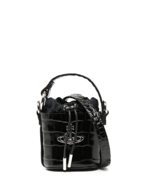 

Mini Daisy crocodile-embossed leather bucket bag, Vivienne Westwood Mini Daisy crocodile-embossed leather bucket bag