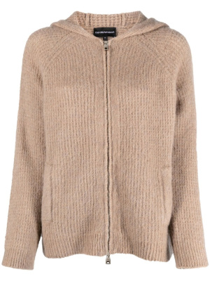 

Hooded zip-front cardigan, Emporio Armani Hooded zip-front cardigan