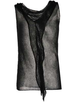 

Unbalance semi-sheer vest, Yohji Yamamoto Unbalance semi-sheer vest