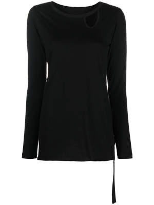 

Cut-out detail long-sleeve T-shirt, Yohji Yamamoto Cut-out detail long-sleeve T-shirt