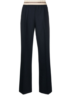 

Logo-waistband wide-leg trousers, Helmut Lang Logo-waistband wide-leg trousers