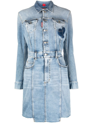 

Button-up denim shirt dress, Dsquared2 Button-up denim shirt dress
