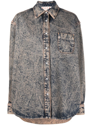 

Logo-patch denim jacket, Marni Logo-patch denim jacket
